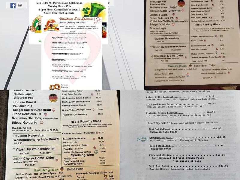 Kaiserhof Restaurant Menu