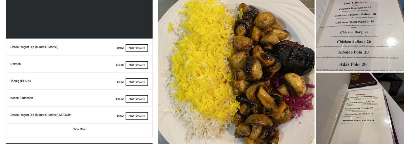 Sadaf Restaurant Menu