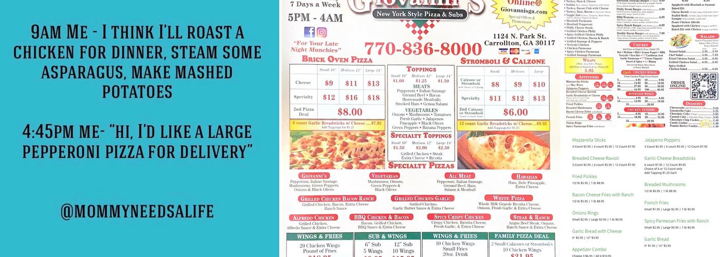 Giovanni's Pizza & Subs Menu