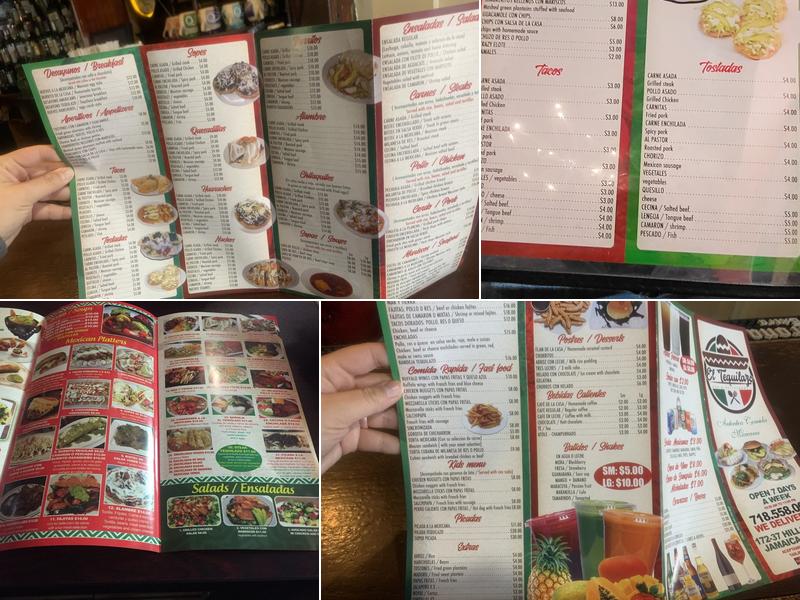 El Tequilazo Menu
