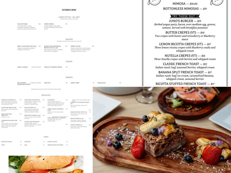 Coffee Hub and Cafe Menu