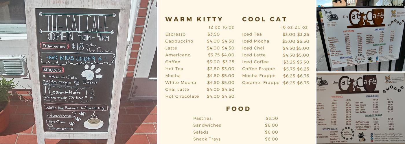 The Cat Cafe Menu