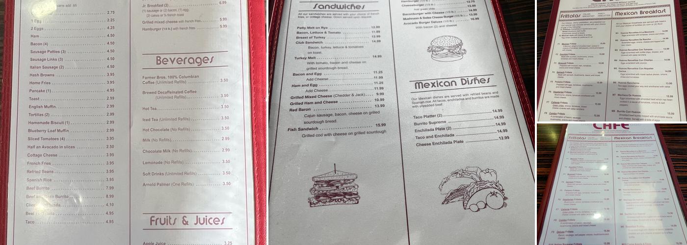 Perry's Cafe Menu