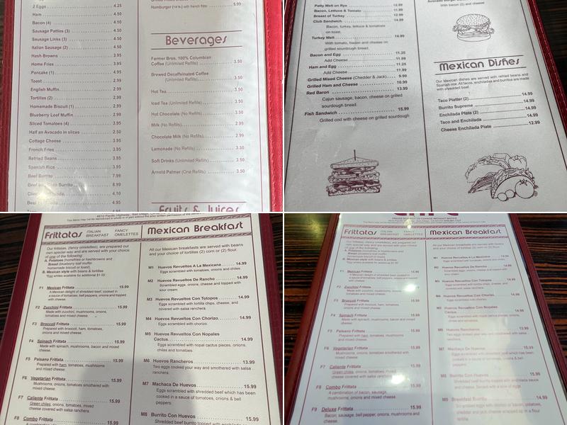 Perry's Cafe Menu