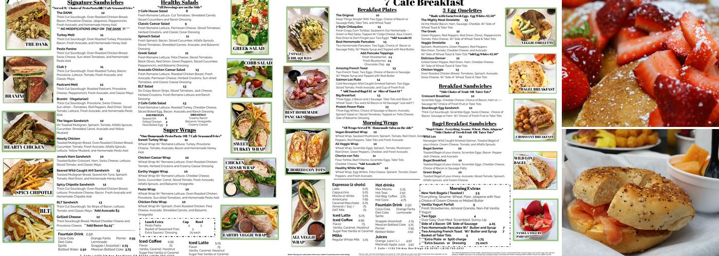 7 Café Menu
