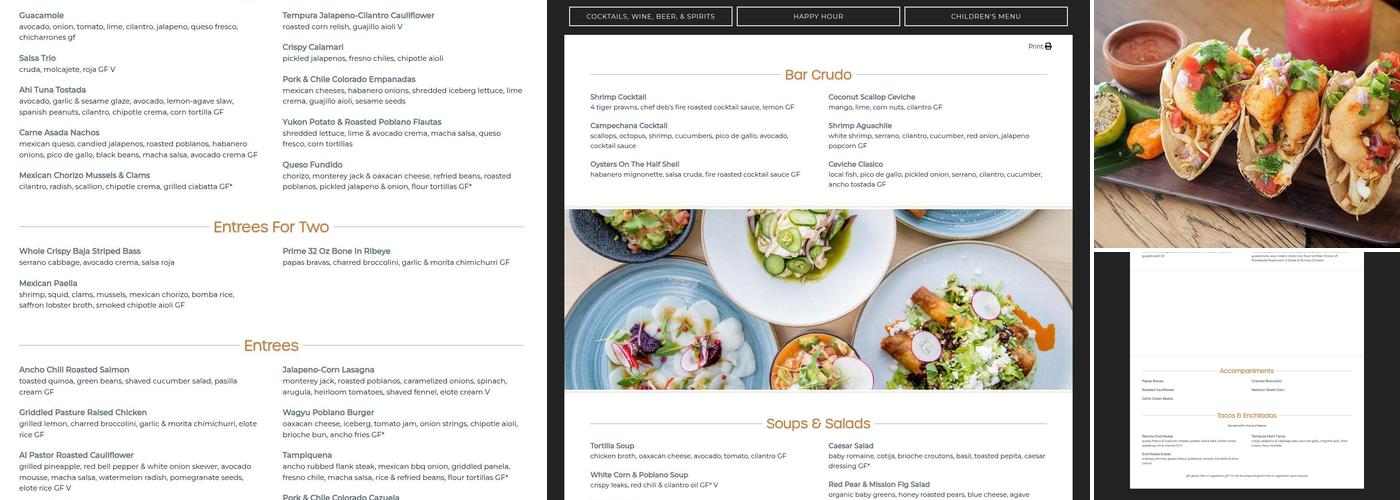 Coasterra Menu