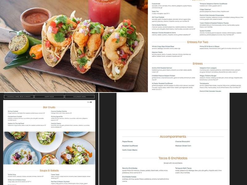 Coasterra Menu