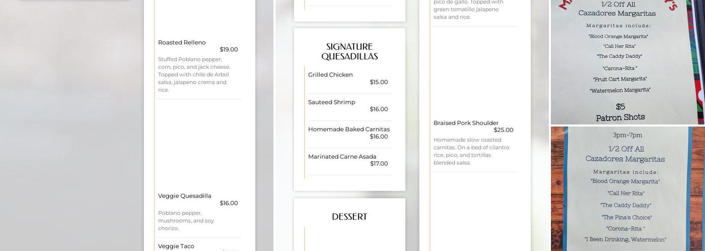 Las Hadas Bar and Grill Menu