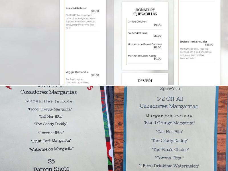 Las Hadas Bar and Grill Menu