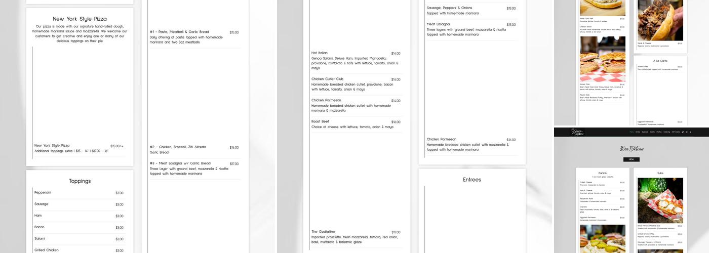 The Green Room Sicilian Cafe and Deli Menu