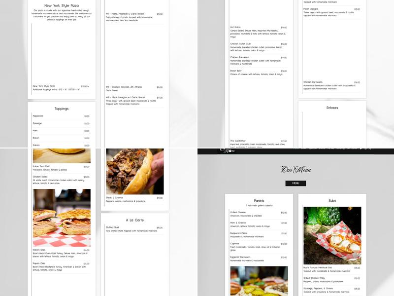 The Green Room Sicilian Cafe and Deli Menu
