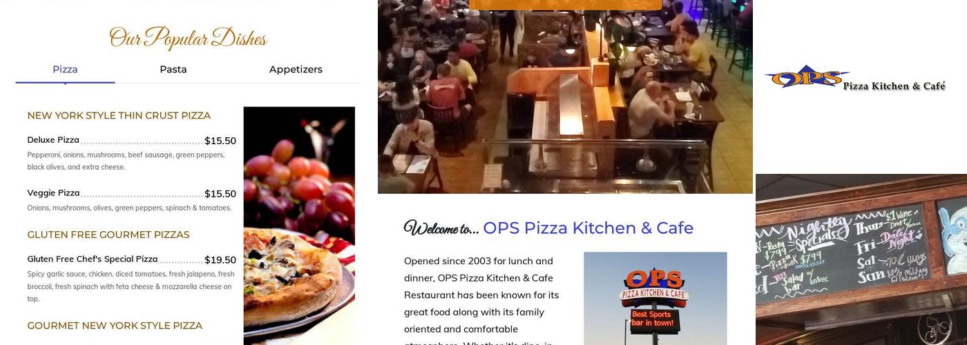 Ops Pizza Kitchen & Cafe Menu