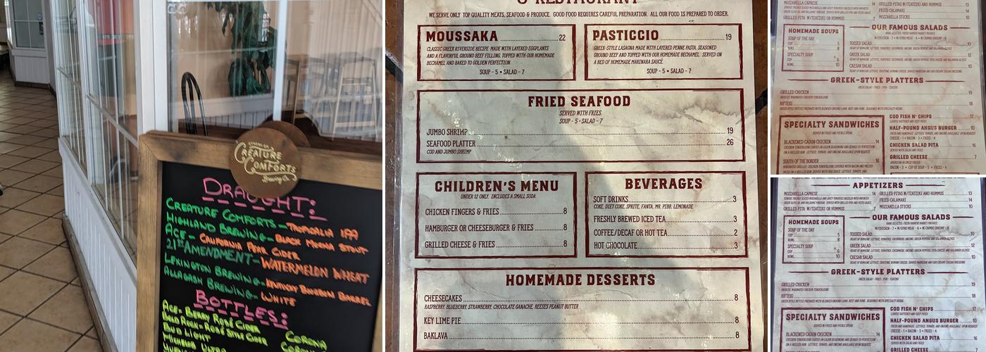Riverside Cafe Menu