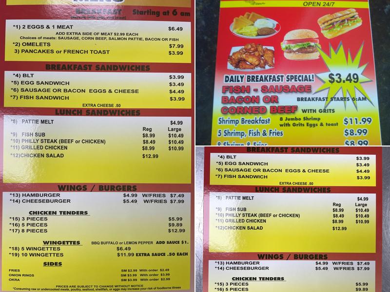 Tazz Takeout Menu