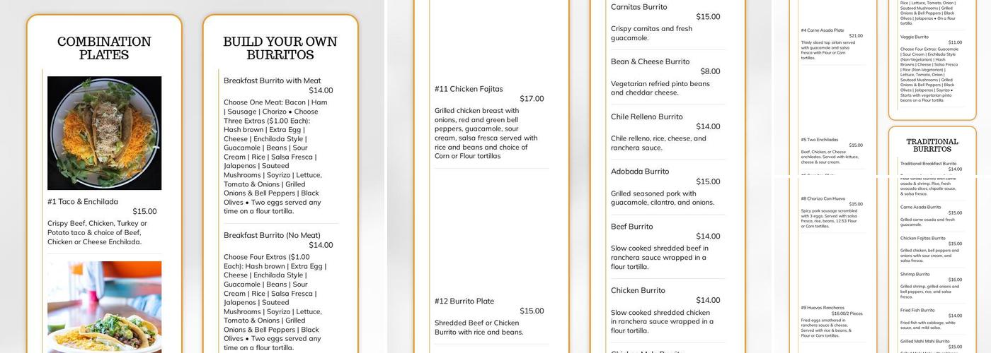 Taco Surf Pb Menu