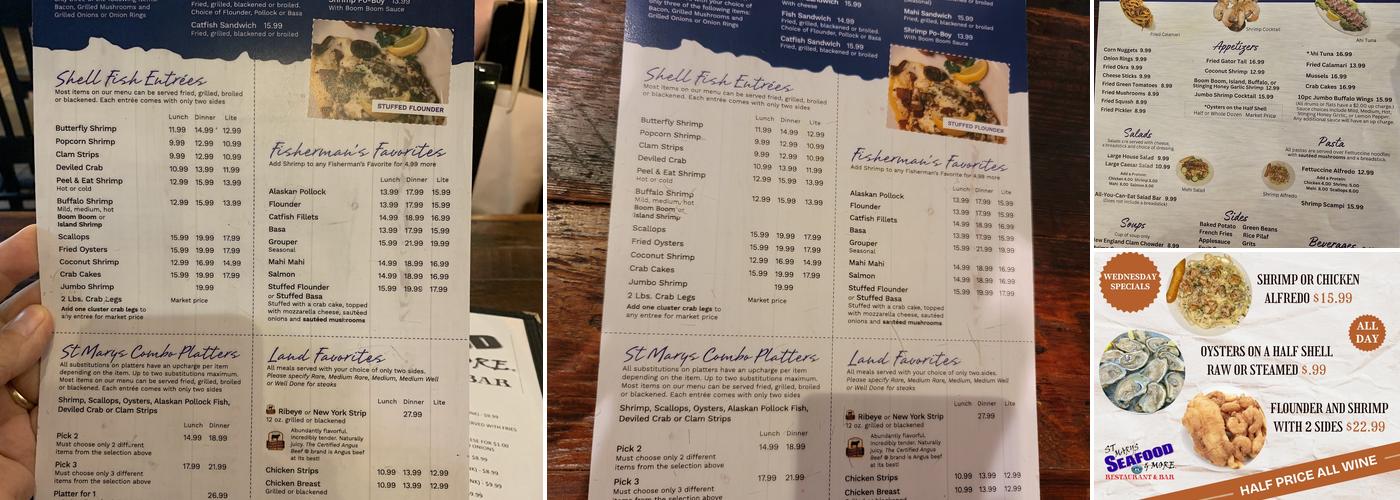St Marys Seafood & More(Georgia) Menu