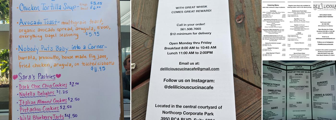 Deli-Licious Cucina & Cafe Menu