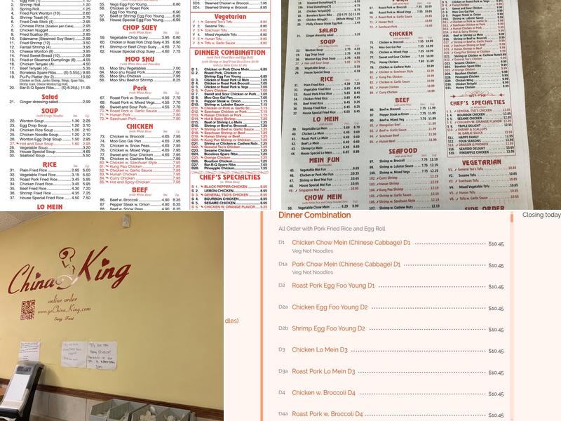 China King Menu