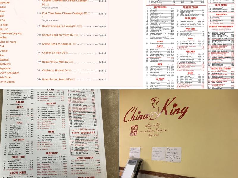China King Menu