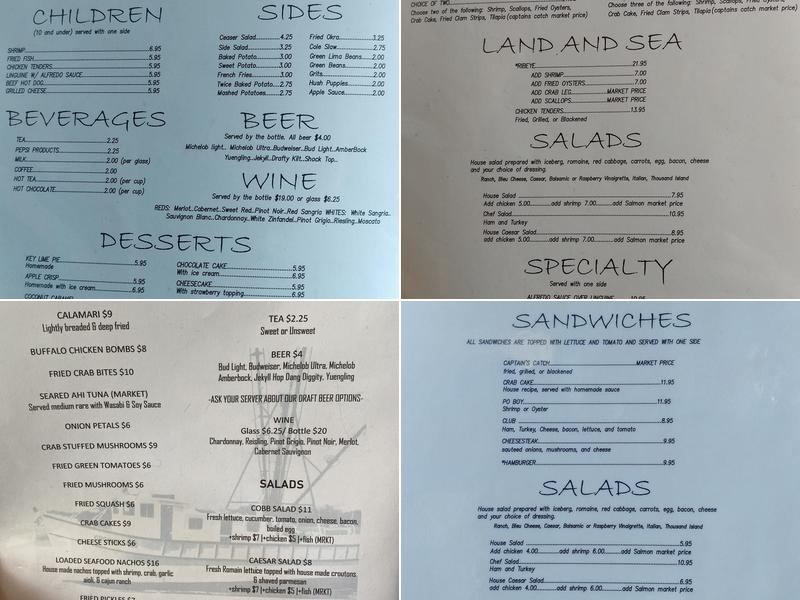 Lang's Marina Restaurant Menu