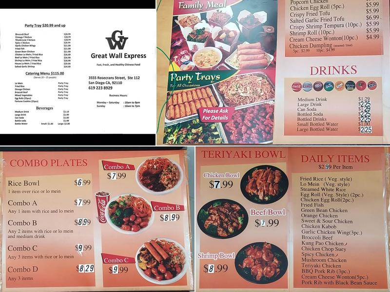 Great Wall Express Menu