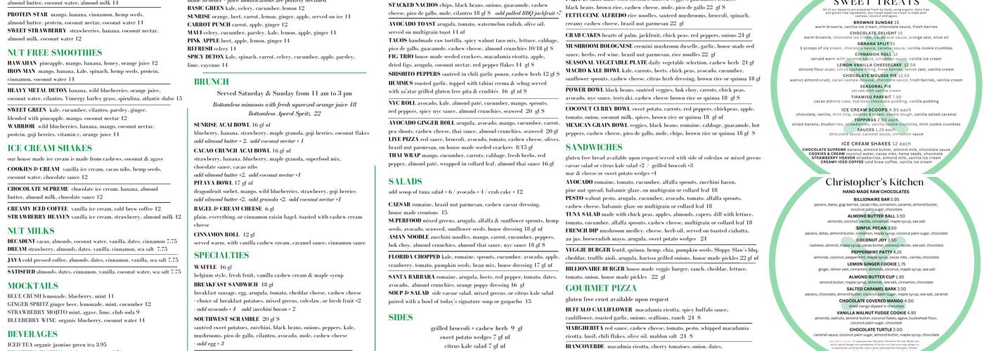 Christopher's Kitchen Menu