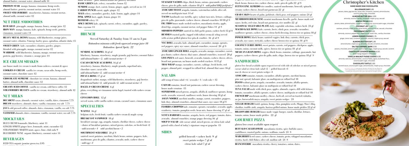 Christopher's Kitchen Menu