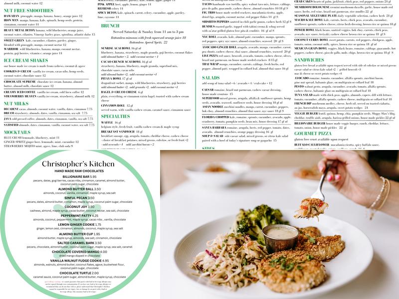 Christopher's Kitchen Menu