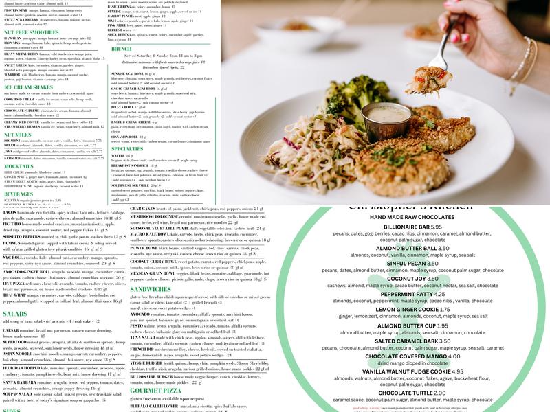 Christopher's Kitchen Menu