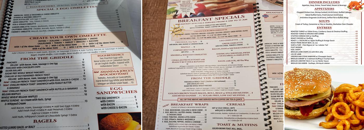 Mirage Diner Menu