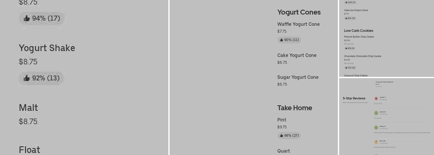 Ashdans Yogurt Cafe Menu