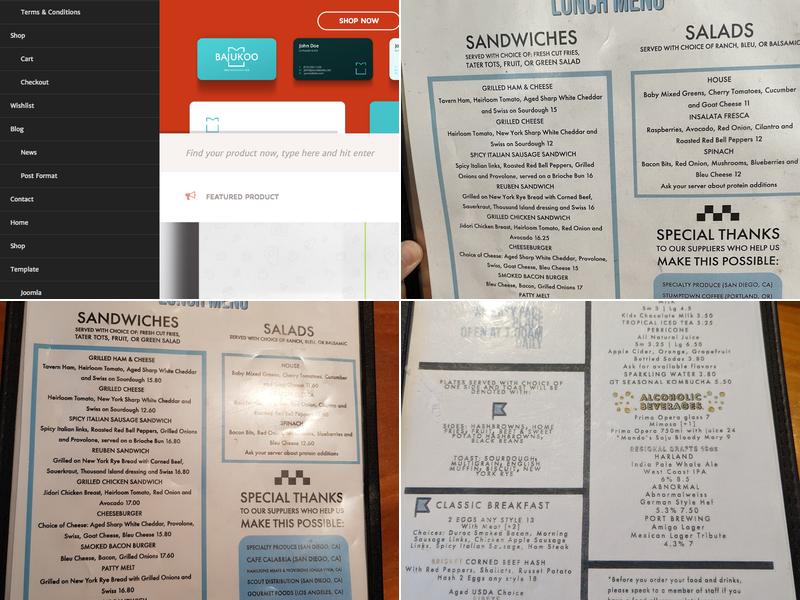 Harbor Breakfast Menu