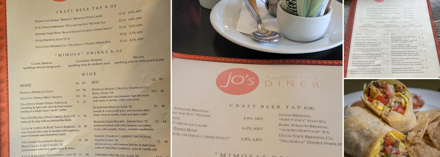 Jo's Diner Menu