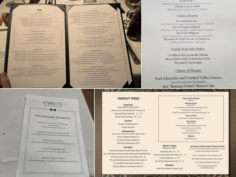 Eddie V's Prime Seafood Menu