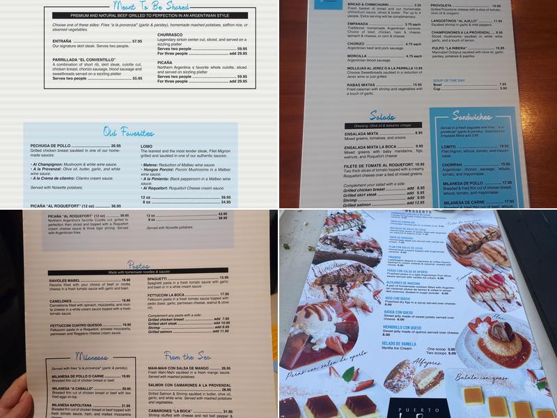 Puerto La Boca Menu