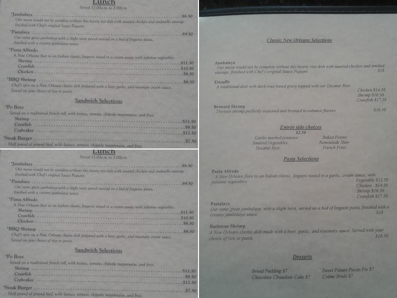 R L's Off the Square Menu