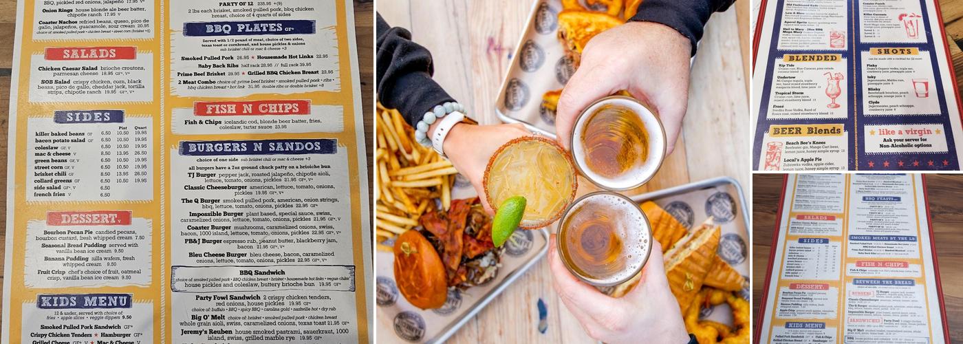 Coaster Saloon Menu