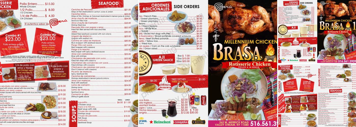 Millennium Chicken Menu