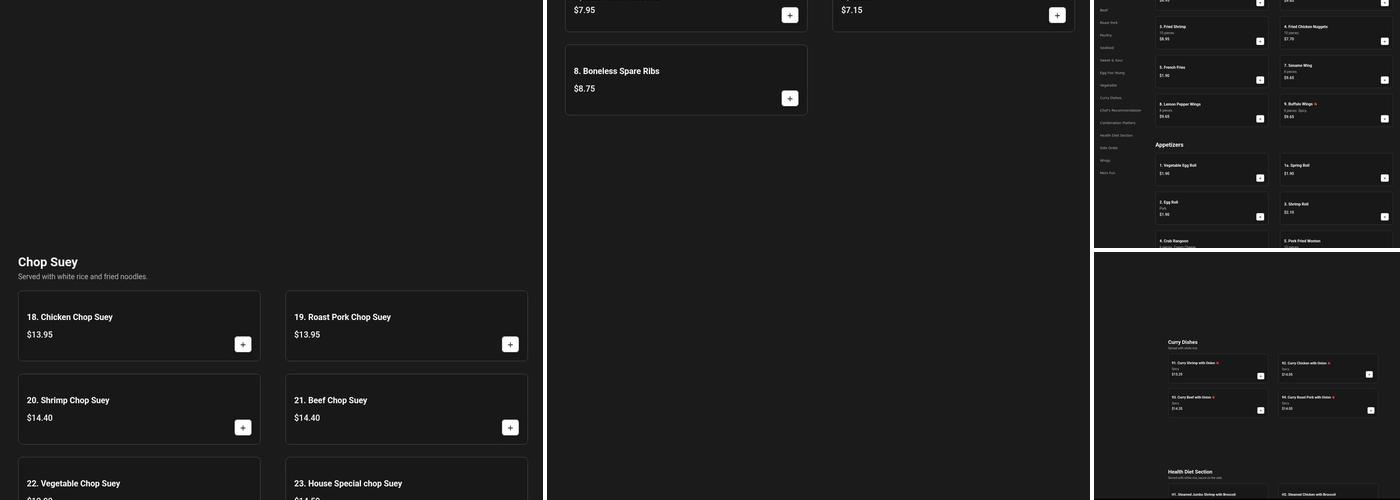 New China Restaurant Menu