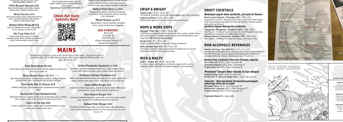Ballast Point Brewing Menu