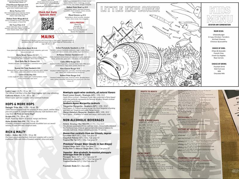 Ballast Point Brewing Menu