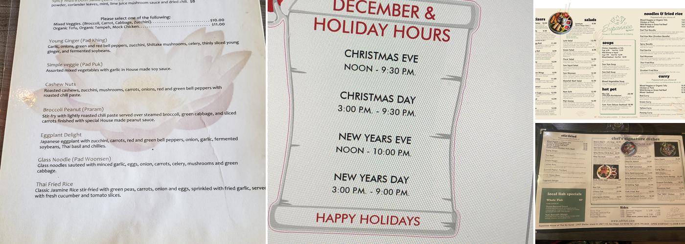 Supannee House of Thai by Suree Menu