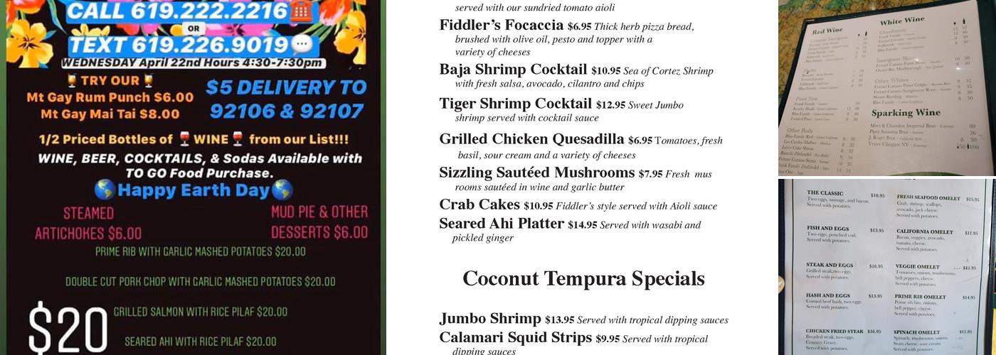 Fiddler's Green Menu