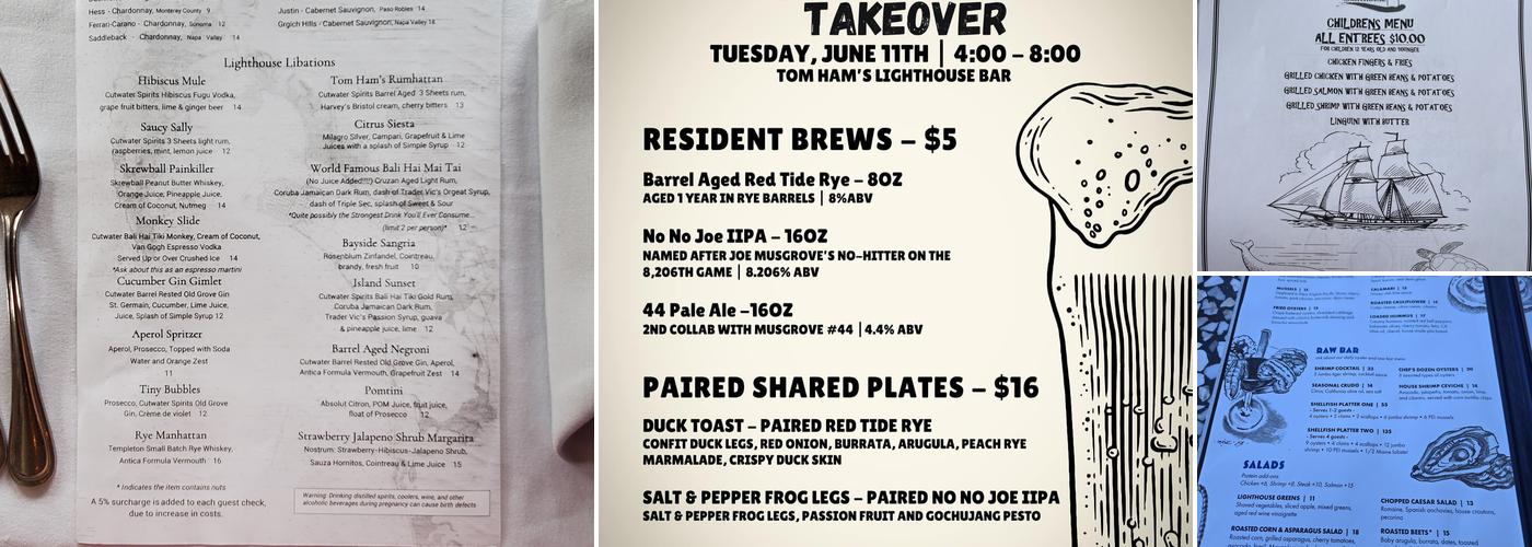 Tom Ham's Lighthouse Menu