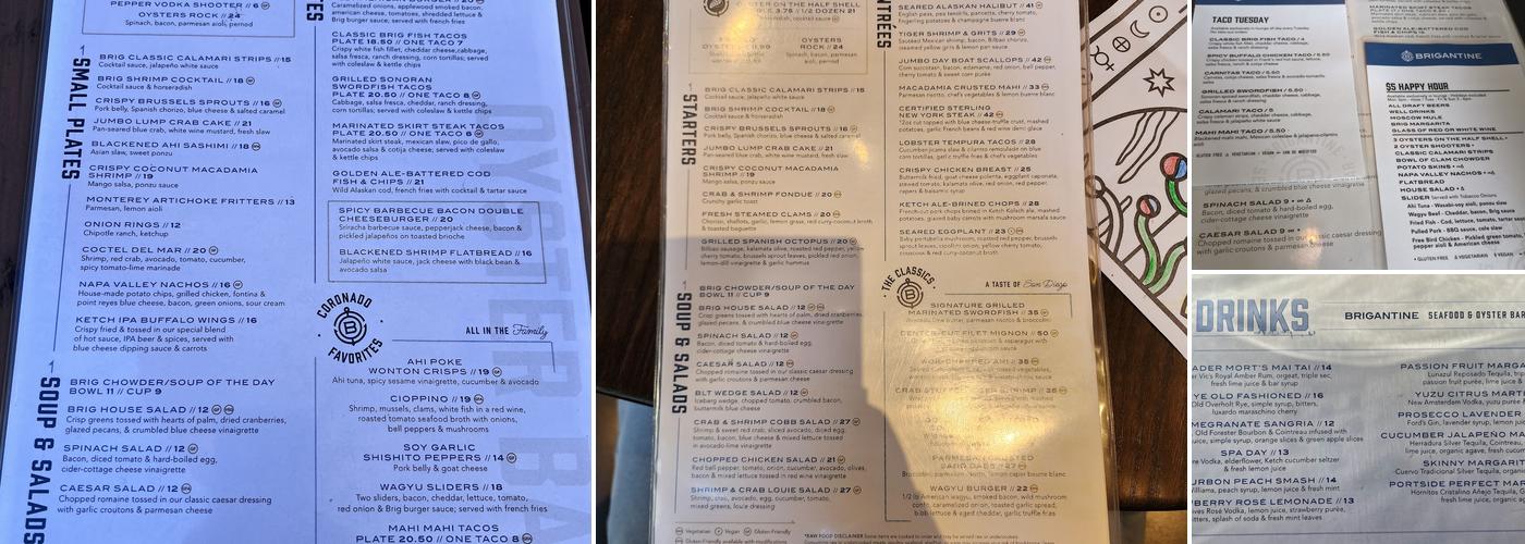 Brigantine Seafood & Oyster Bar Menu