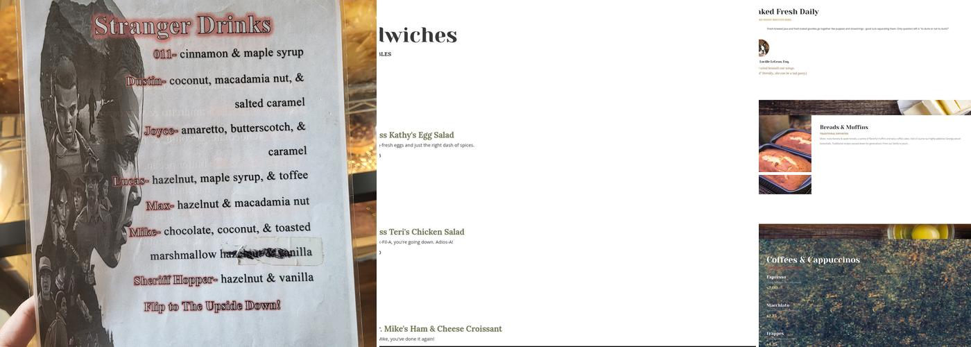 Lucy Lu's Coffee Cafe Menu