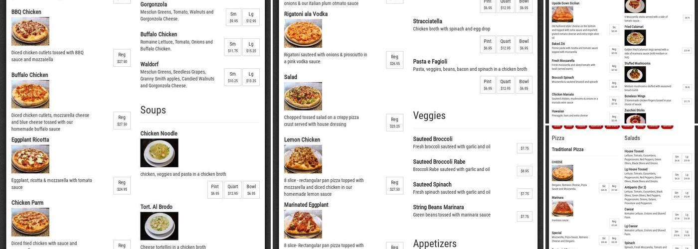 Frantoni's Pizzeria & Ristorante Menu