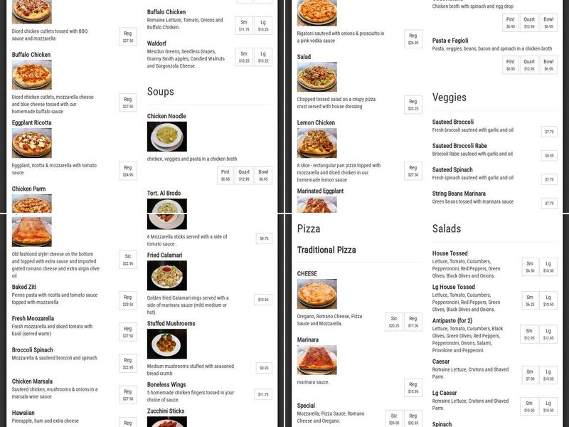 Frantoni's Pizzeria & Ristorante Menu