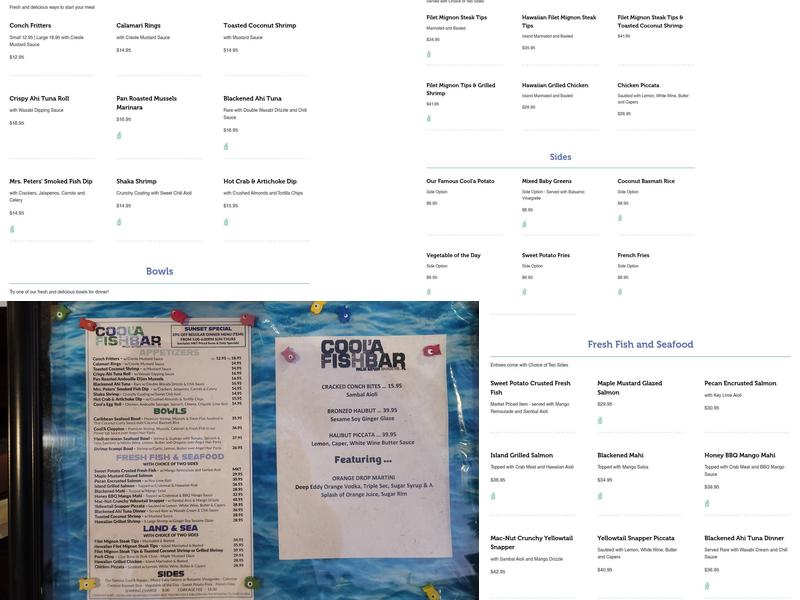 Cool'A Fishbar Menu
