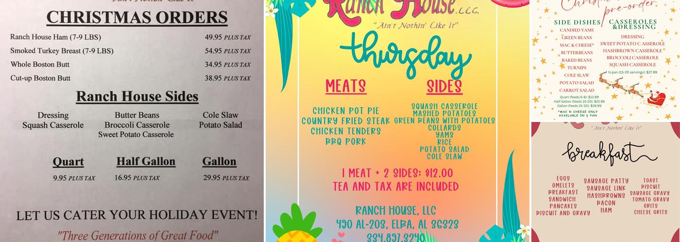 Ranch House, LLc Menu